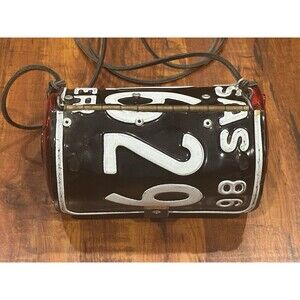 Vintage Arkansas Dealer License Plate & Tail Light Barrel Style Crossbody Purse